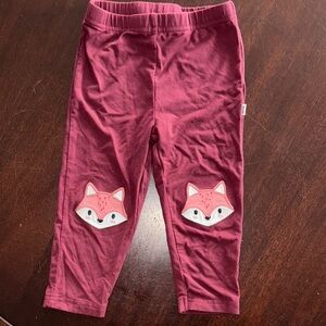 Little Sleepies Berry Pink Fox Knee Applique Leggings